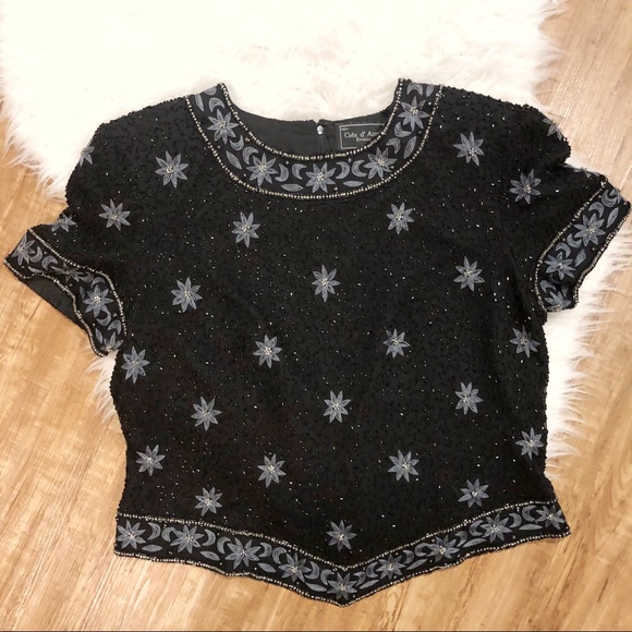 Vintage Beaded Côte d’Azur Top - Picture 1 of 5